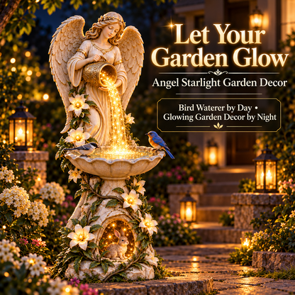 ☀️ Solar Angel Starlight Bird Waterer™🪽 – Lighted Garden Birdbath & Outdoor Decor⏳