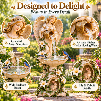 ☀️ Solar Angel Starlight Bird Waterer™🪽 – Lighted Garden Birdbath & Outdoor Decor⏳