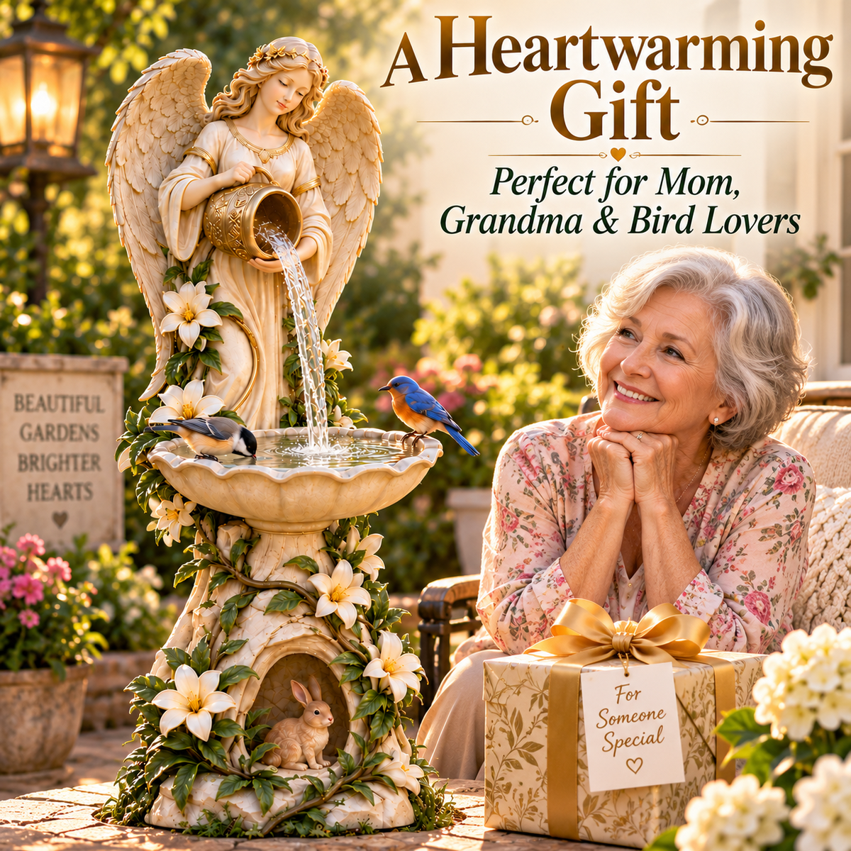 ☀️ Solar Angel Starlight Bird Waterer™🪽 – Lighted Garden Birdbath & Outdoor Decor⏳