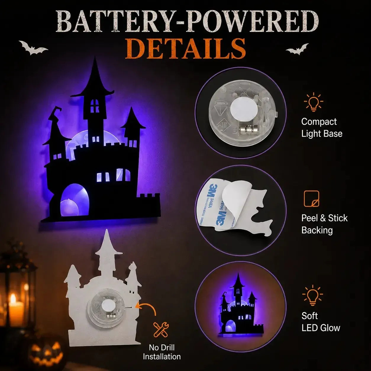 🎃 🥳💞50K+ SOLD! 👻 Halloween LED Silhouette Wall Light Stickers