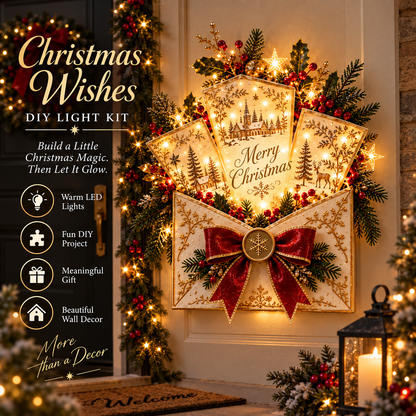🎄 Christmas Wishes™ DIY Lighted Envelope Wall Decor ✨