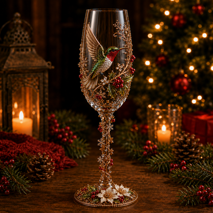 🔥 LAST DAY 50% OFF 🎁 Christmas Bird 3D Collector Champagne Glass Set🐦✨