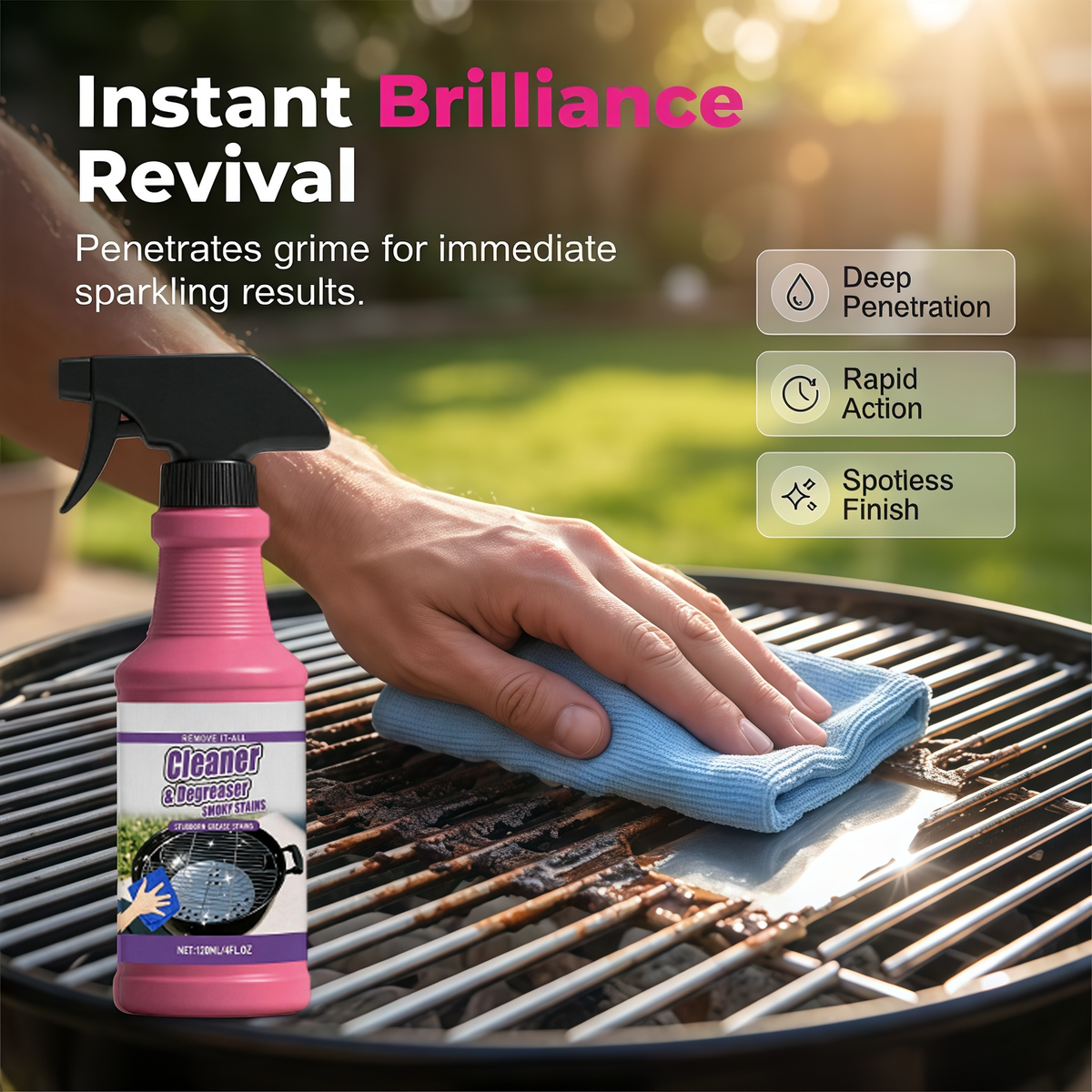 🔥Fast-Acting Heavy-Duty Grill Degreaser Spray🍀