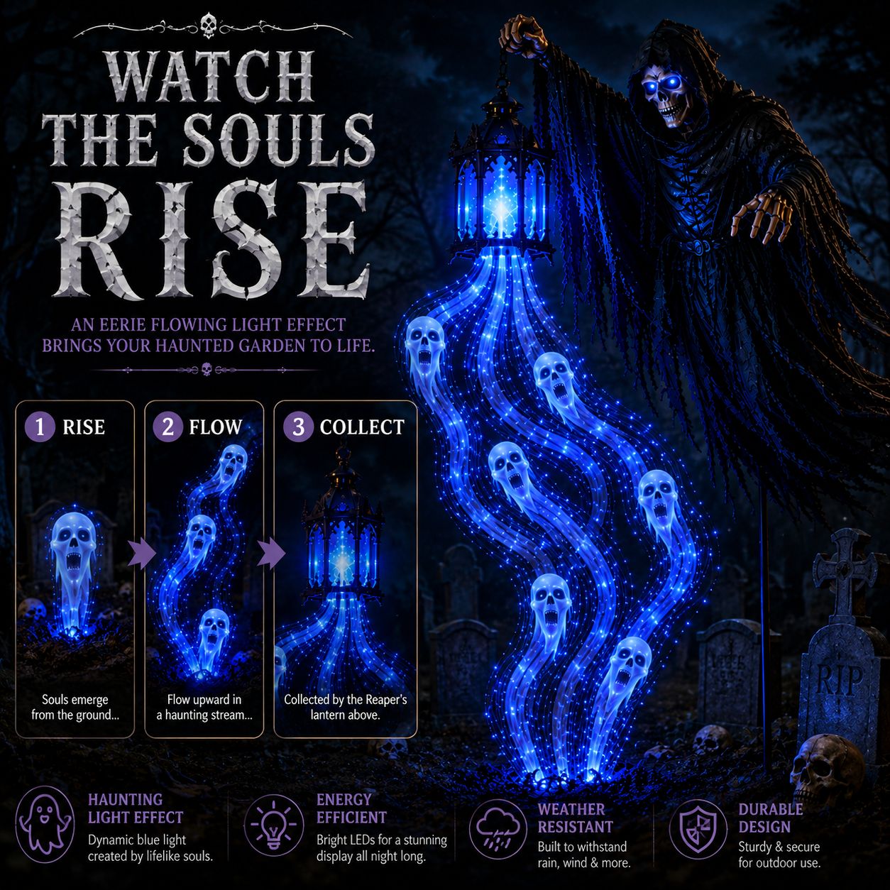 🎁Today 60% OFF💀Halloween Soul Harvester Animated Garden Light