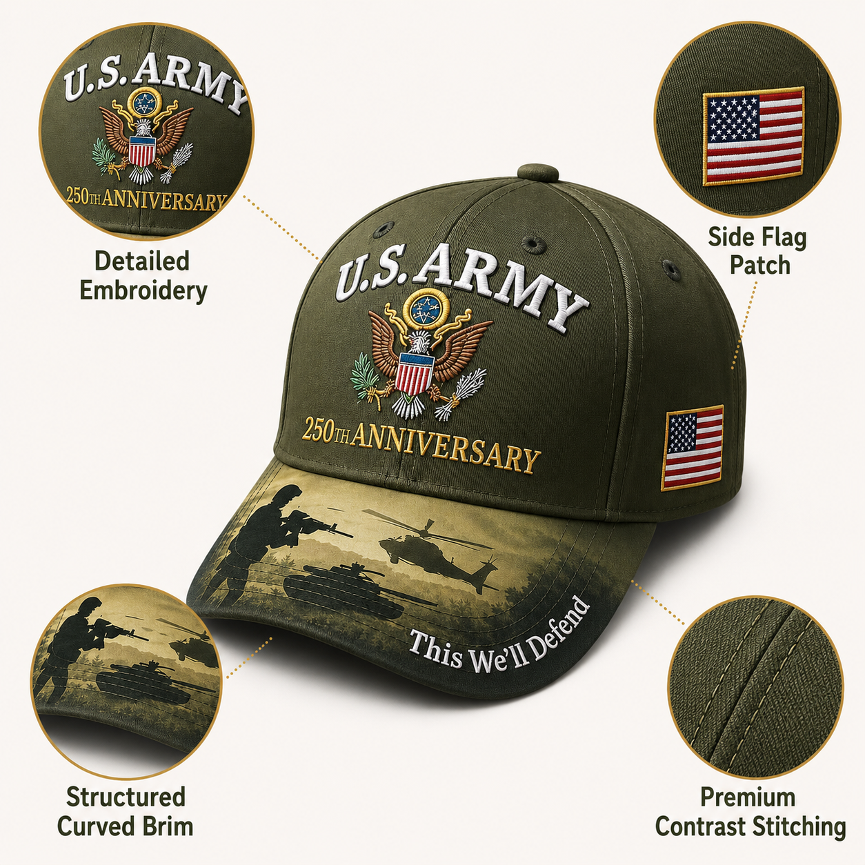 Last Day 49% OFF🔥 - ❤️ Commemorative Embroidered Cap