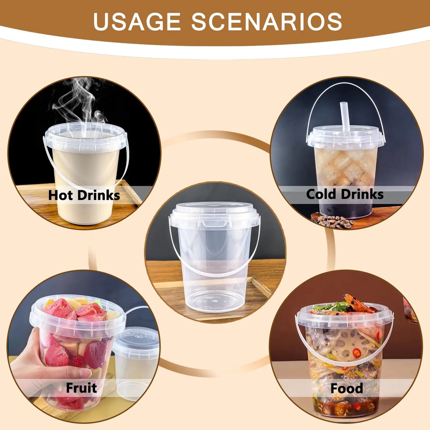 🥤 Large Reusable Plastic Cups with Lid & Straw(33.81 oz)
