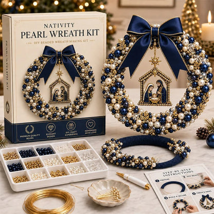 🎄 DIY Christmas Pearl Wreath Kit — A Mini Wreath You Build Bead by Bead