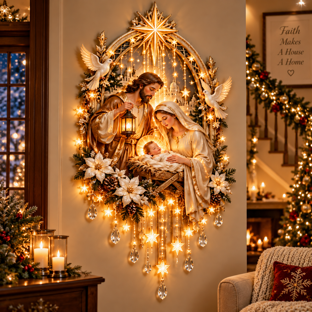 ✨✝️Light From Heaven™ Nativity Starfall Wall Light