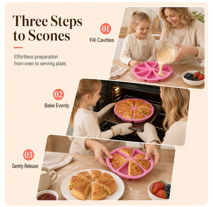 🔥8 Cavity Triangle Silicone Cake Mold⏳