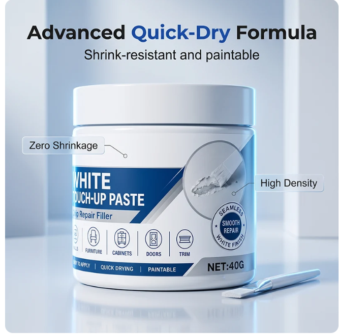 White Furniture Touch-Up Paste with Brush⏳