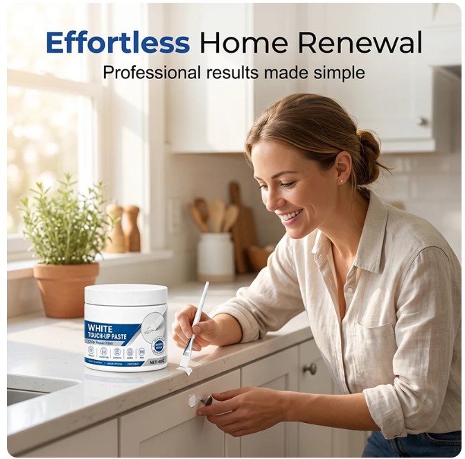 White Furniture Touch-Up Paste with Brush⏳