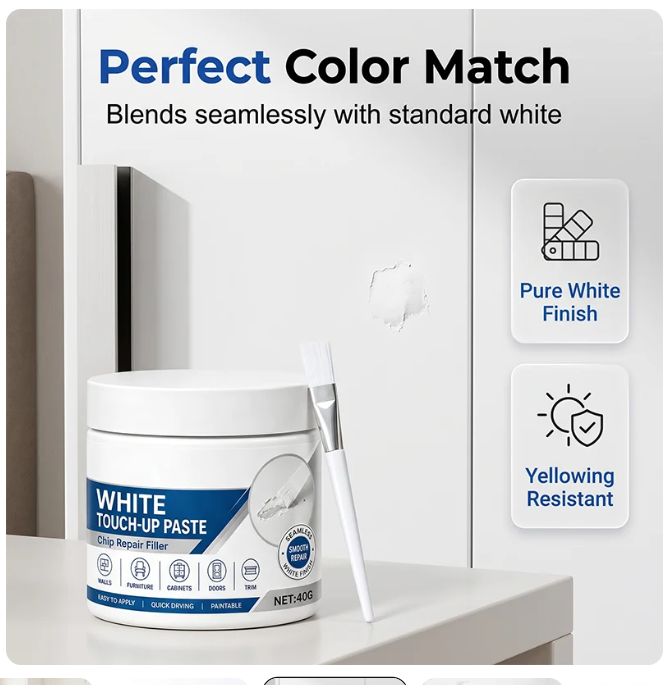 White Furniture Touch-Up Paste with Brush⏳