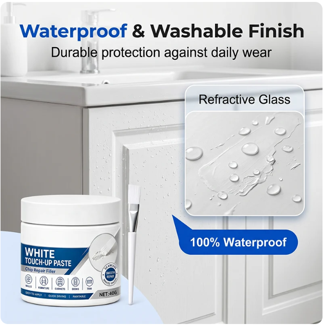 White Furniture Touch-Up Paste with Brush⏳