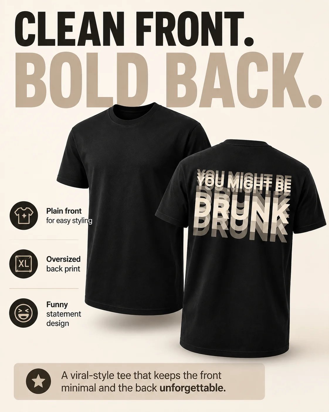 😵🍻 You Might Be Drunk Tee – 100% Cotton Unisex T-Shirt with Premium Layered Water-Based Print🔥