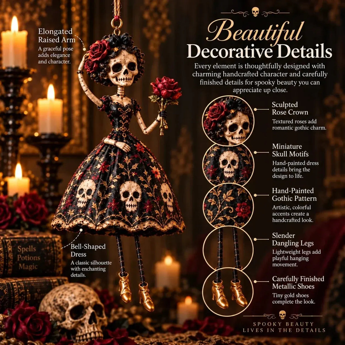 ⏳ Last Day 49% OFF – 🖤 Midnight Ladies™ Gothic Halloween Hanging Decor | 3 Spooky Character Styles for Porches, Entryways & Indoor Displays 🎃