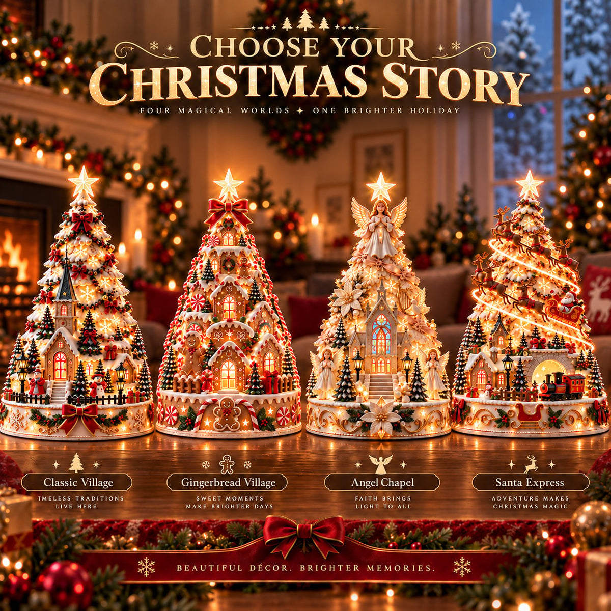 🎄 Christmas Village Projection Light | 4 Festive Village Scenes | Magical Holiday Tabetop lDécor ✨