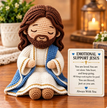 ⏳ Last Day 49% OFF – 💙 Always With You Mary Comfort Doll | Handmade Crochet Companion Holding A Heart with Encouragement Card ✨