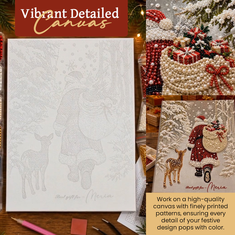 Christmas Reindeer Diamond Painting Art Kit – Festive DIY Crystal Art Set For Adults & Children Xmas Craft Decor
