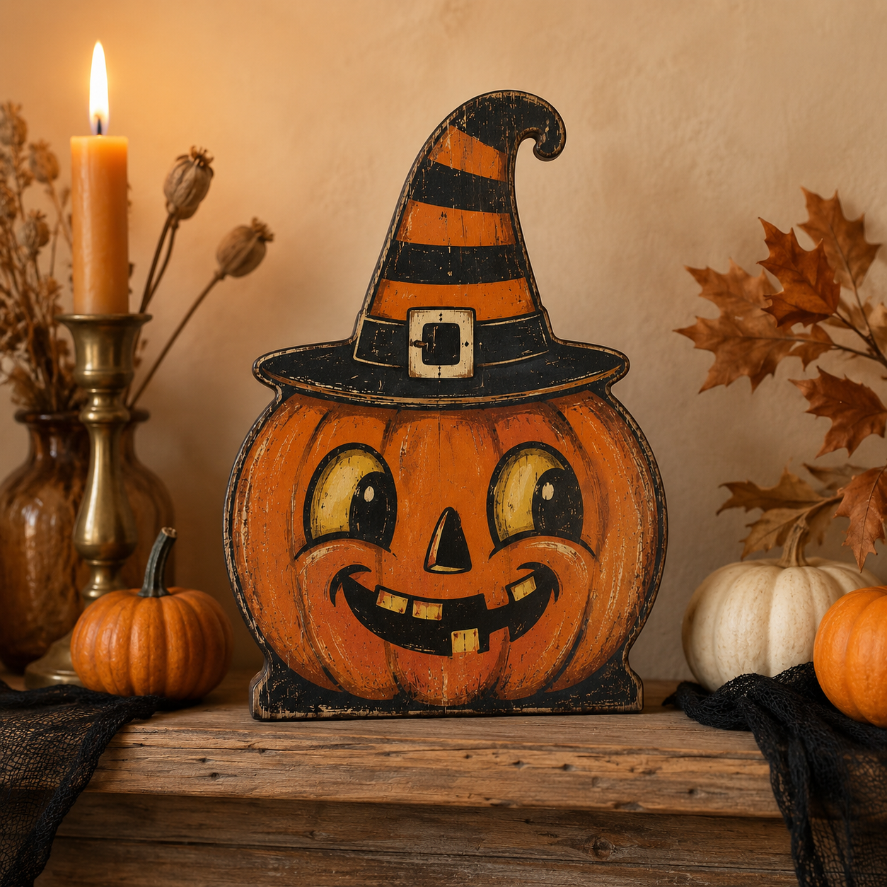 🎃Vintage Halloween Wooden Character Tabletop Decor