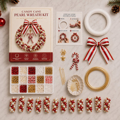 🎄 DIY Christmas Pearl Wreath Kit — A Mini Wreath You Build Bead by Bead
