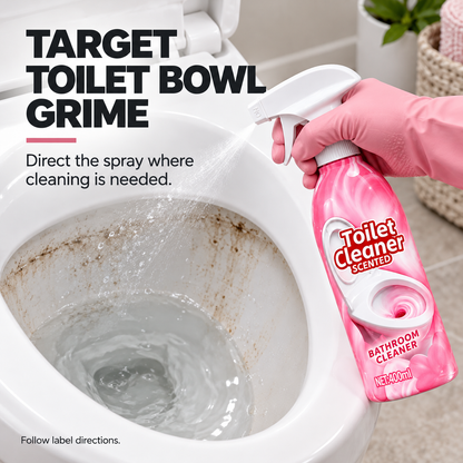 🫧 400mL Toilet & Bathroom Cleaning Spray — Tackle Everyday Grime ✨⏳