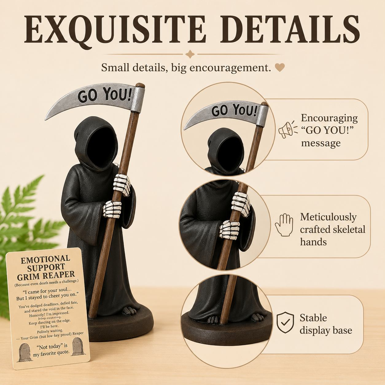 🔥 Last Day 49% OFF-💀Emotional Support Grim Reaper Figurine