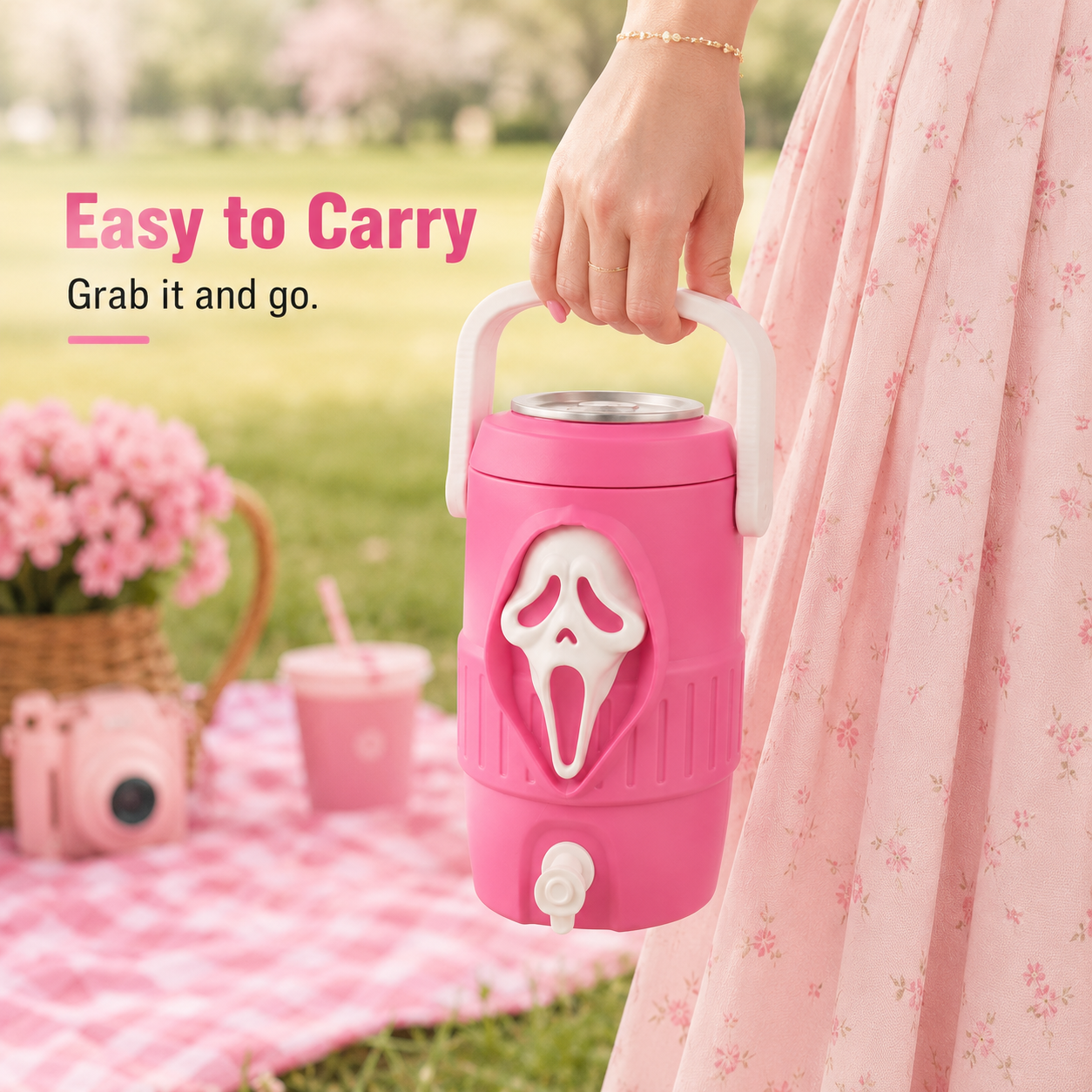 👻Portable Ghost Can Cooler – Fun Halloween Drink Holder for 12 oz Cans
