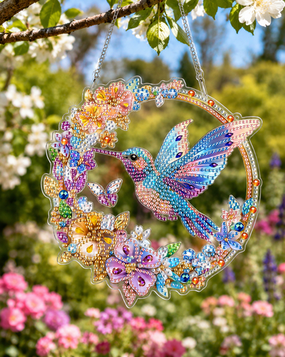 ✨Beginner-Friendly-🐦Cardinals & Sunrise Diamond Art Hanging Ornament Kit