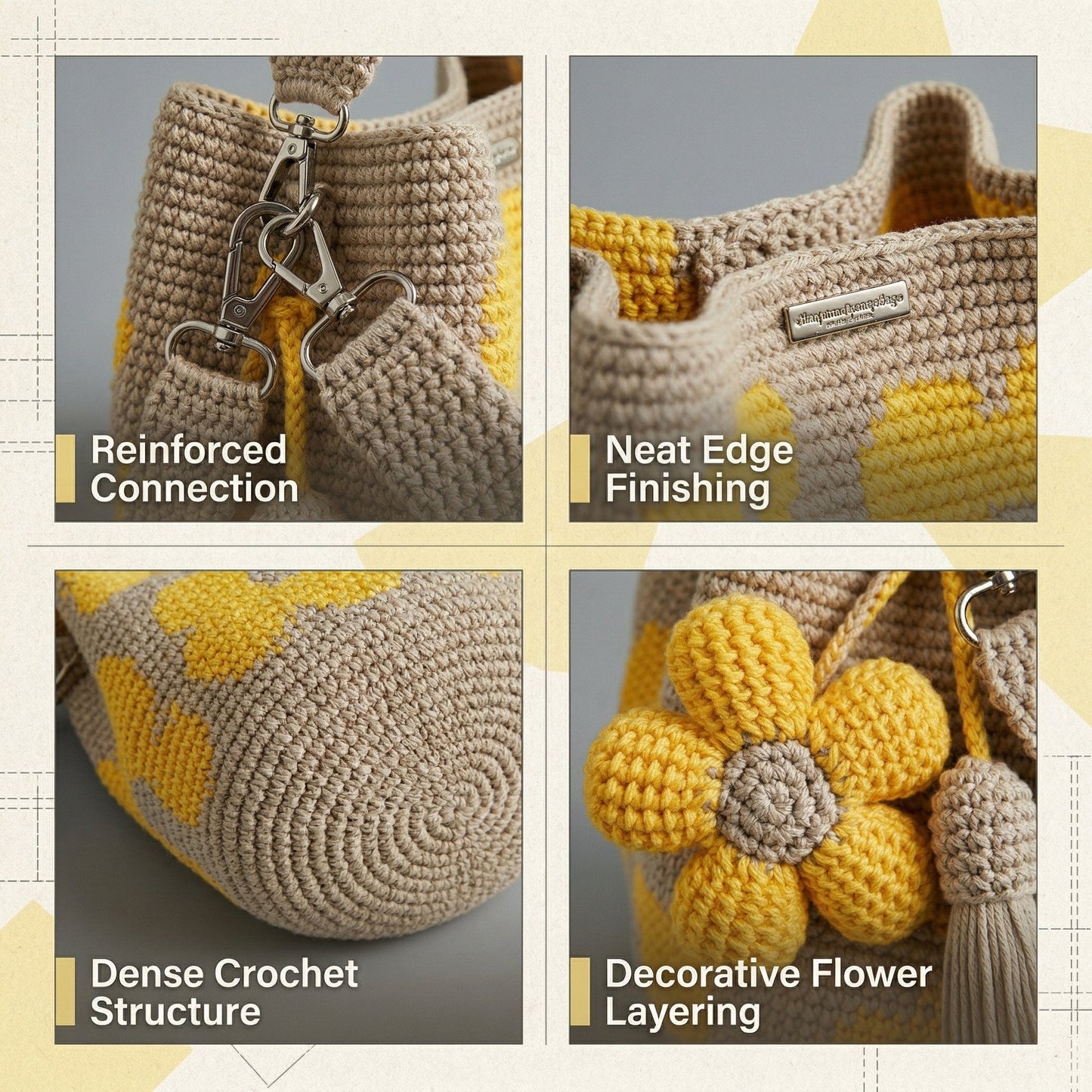 🌼Handmade Crochet Flower Tote 🌼✨
