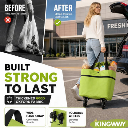 🛢️ 2-in-1 Foldable Shopping Cart