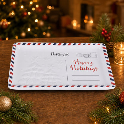 🎄 LAST DAY 49% OFF🍪 Vintage Christmas Postcard Platter🎅🎁
