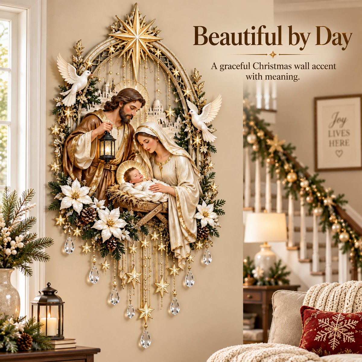 ✨✝️Light From Heaven™ Nativity Starfall Wall Light
