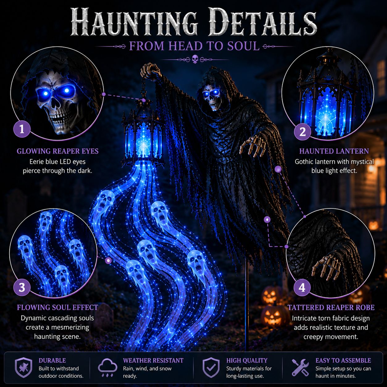 🎁Today 60% OFF💀Halloween Soul Harvester Animated Garden Light