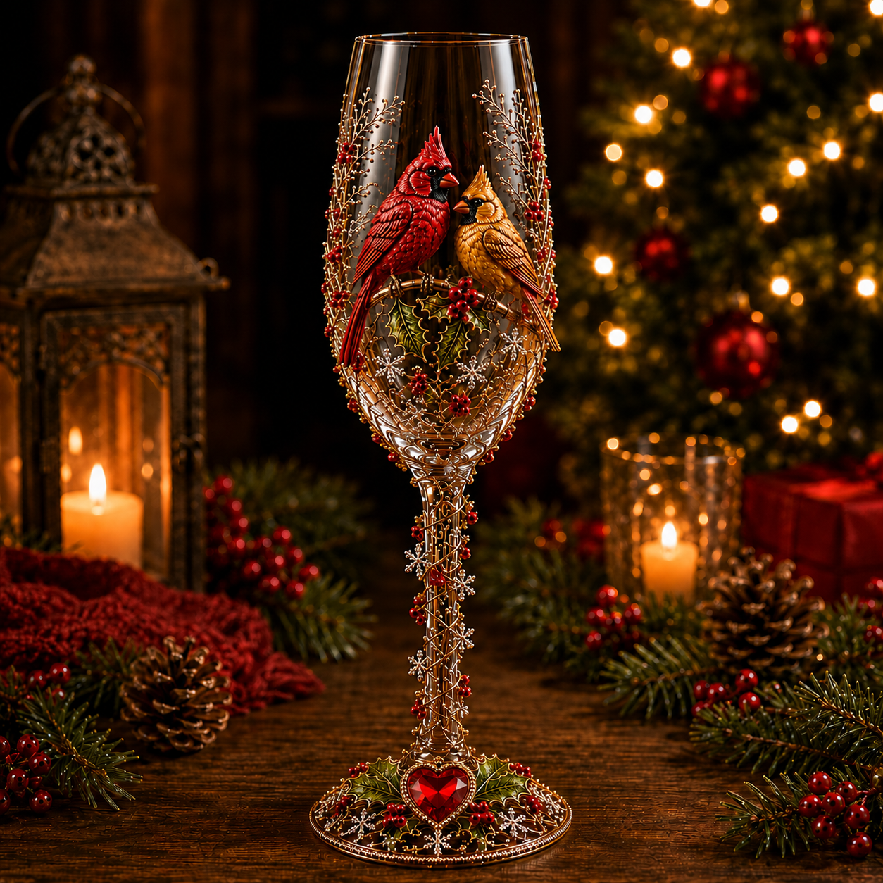 🔥 LAST DAY 50% OFF 🎁 Christmas Bird 3D Collector Champagne Glass Set🐦✨