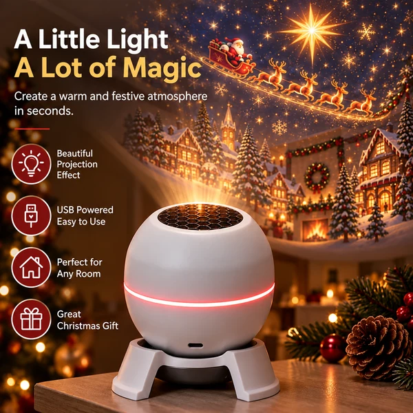 ⏳ Last day to save 49% –🎄🎅 Christmas Magic Projection Light – Bring Holiday Scenes to Life