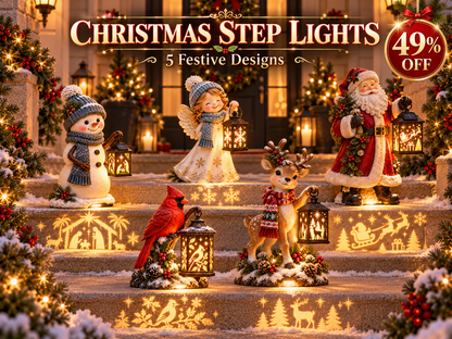 ⛄✨ Last Day 49% Snowman Nativity Glow™ – Solar Christmas Step Light with Holy Family Projection