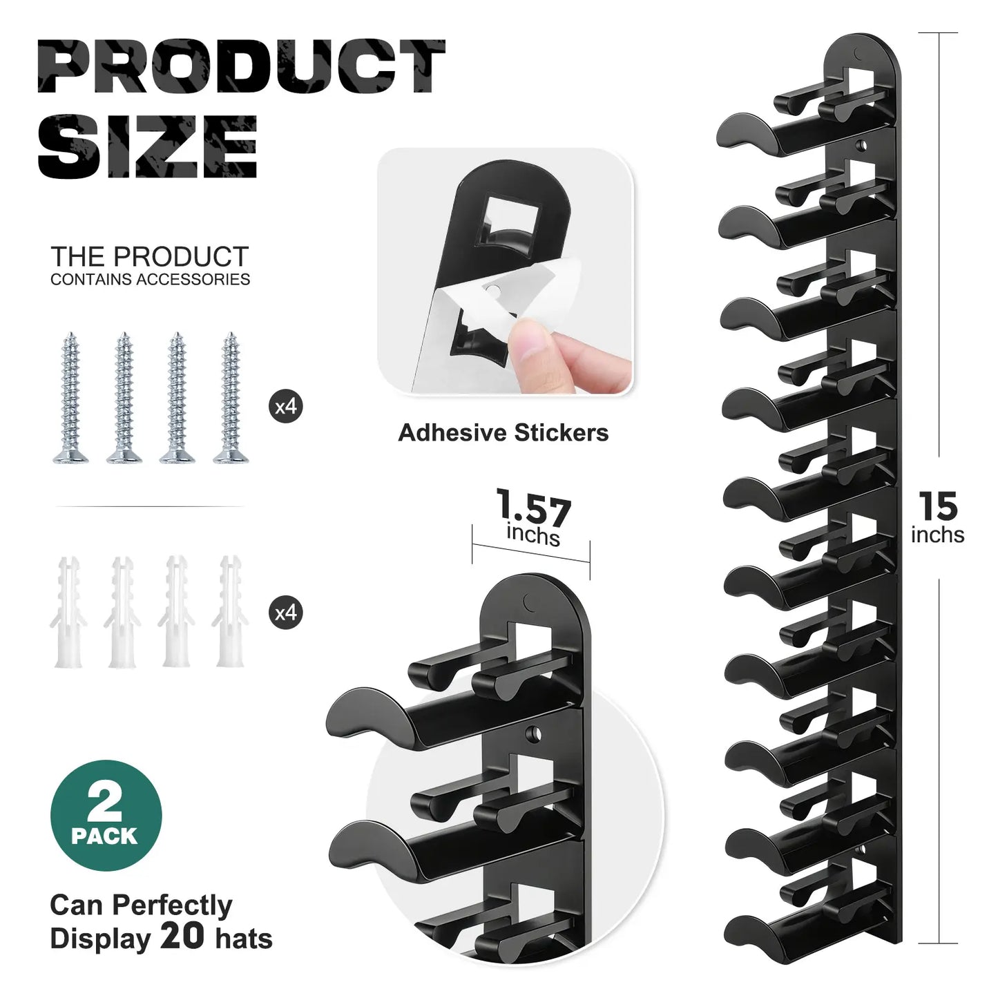 CapMate Wall-Mounted Hat Organizer