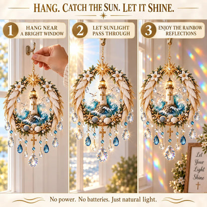 🔥HOT SALE🔥✝️ Christian Crystal Suncatcher | 5 Faith-Inspired Window Designs with Cascading Rainbow Crystals ✨