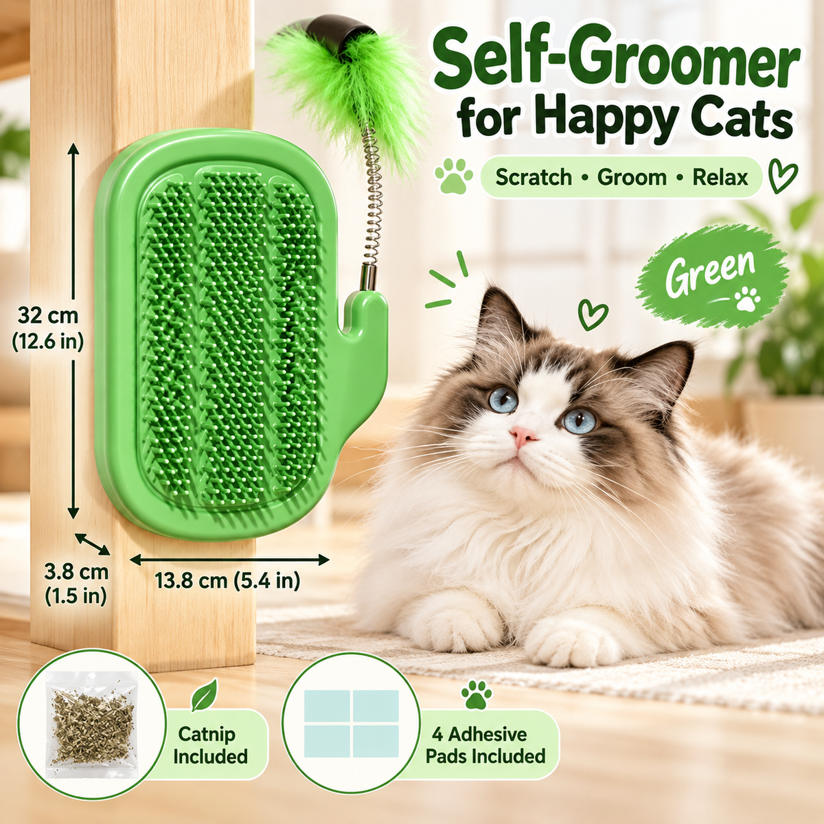 🐱 49% OFF😻 Self-Grooming Cat Massage Brush-Cactus Cat Groomer🍀