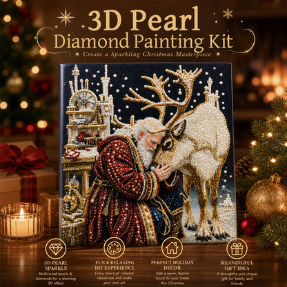 Christmas Reindeer Diamond Painting Art Kit – Festive DIY Crystal Art Set For Adults & Children Xmas Craft Decor