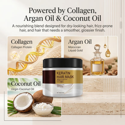 🔥50% OFF Today! Collagen Keratin Hair Mask – Deep Conditioning Care for Softer, Smoother & Glossier-Looking Hair ✨