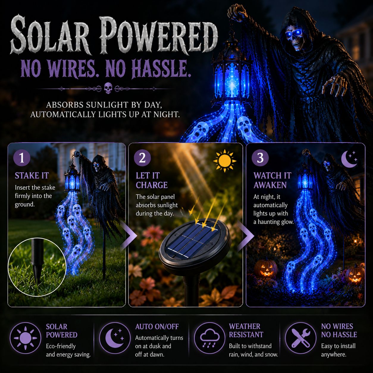 🎁Today 60% OFF💀Halloween Soul Harvester Animated Garden Light