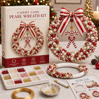 🎄 DIY Christmas Pearl Wreath Kit — A Mini Wreath You Build Bead by Bead