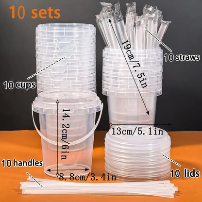 🥤 Large Reusable Plastic Cups with Lid & Straw(33.81 oz)