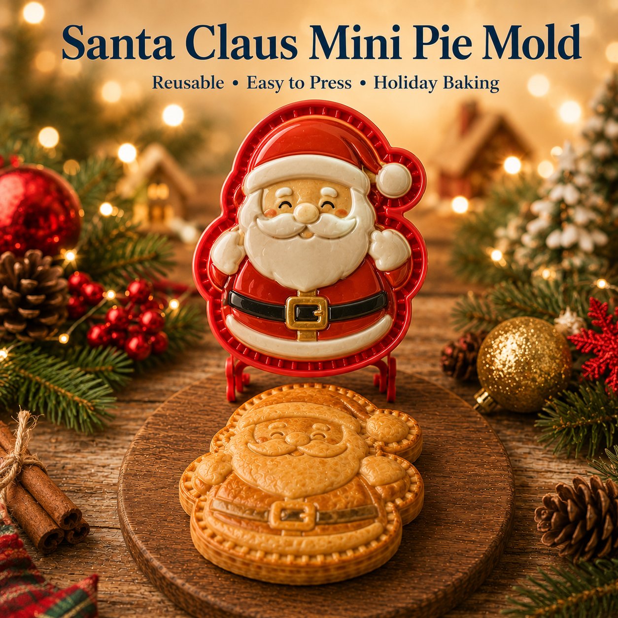 🔥😍 Last Day 49% OFF – 🎄 9-Design Christmas Mini Pie Mold Collection | Reusable Embossed Molds for Shaping Detailed Santa, Snowman, Reindeer, Tree & Holiday Pies 🥧✨
