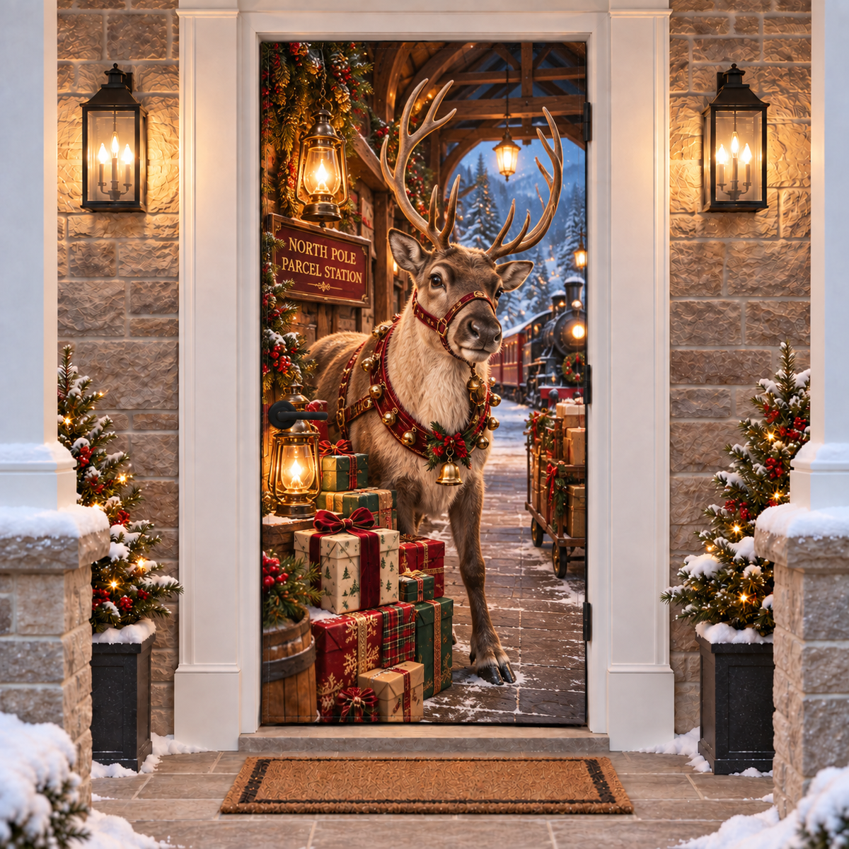 🎅Christmas Magic Door Portal™ – Life-Size Holiday Door Cover-Shop now!⏳