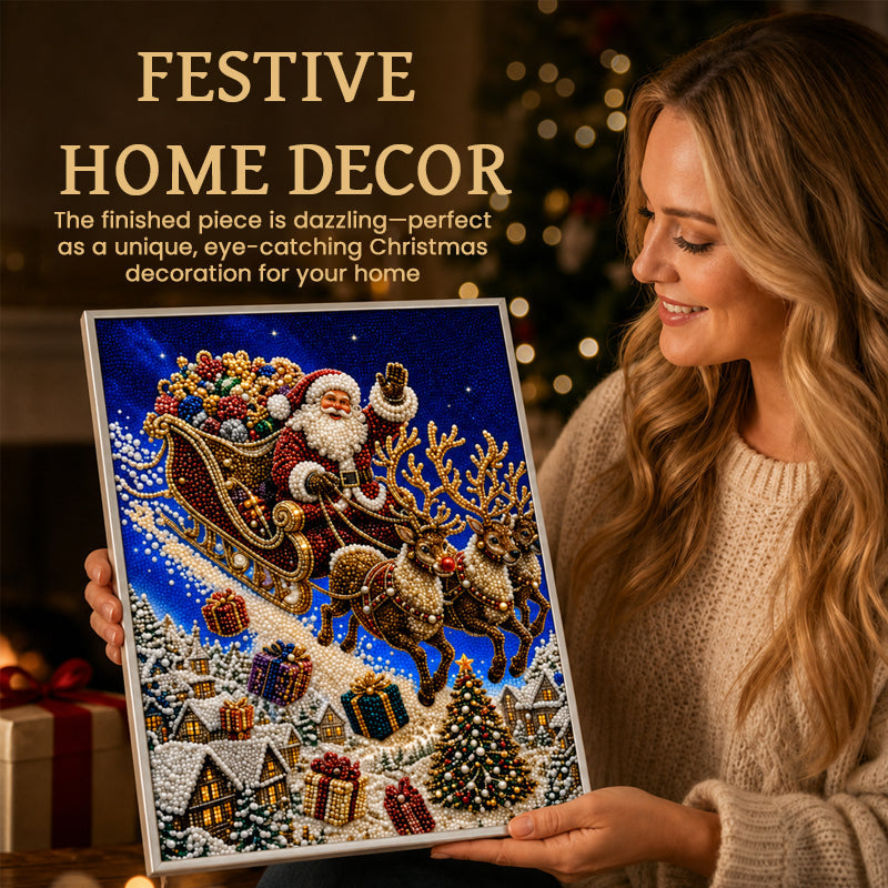 Christmas Reindeer Diamond Painting Art Kit – Festive DIY Crystal Art Set For Adults & Children Xmas Craft Decor