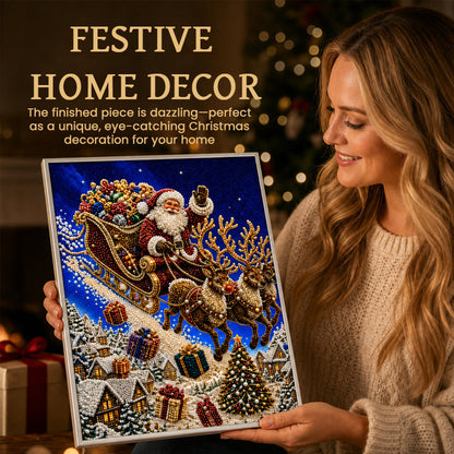 Christmas Reindeer Diamond Painting Art Kit – Festive DIY Crystal Art Set For Adults & Children Xmas Craft Decor