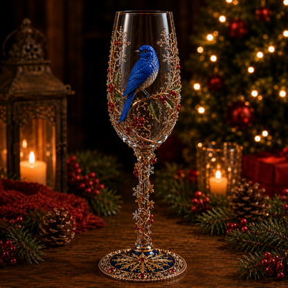 🔥 LAST DAY 50% OFF 🎁 Christmas Bird 3D Collector Champagne Glass Set🐦✨