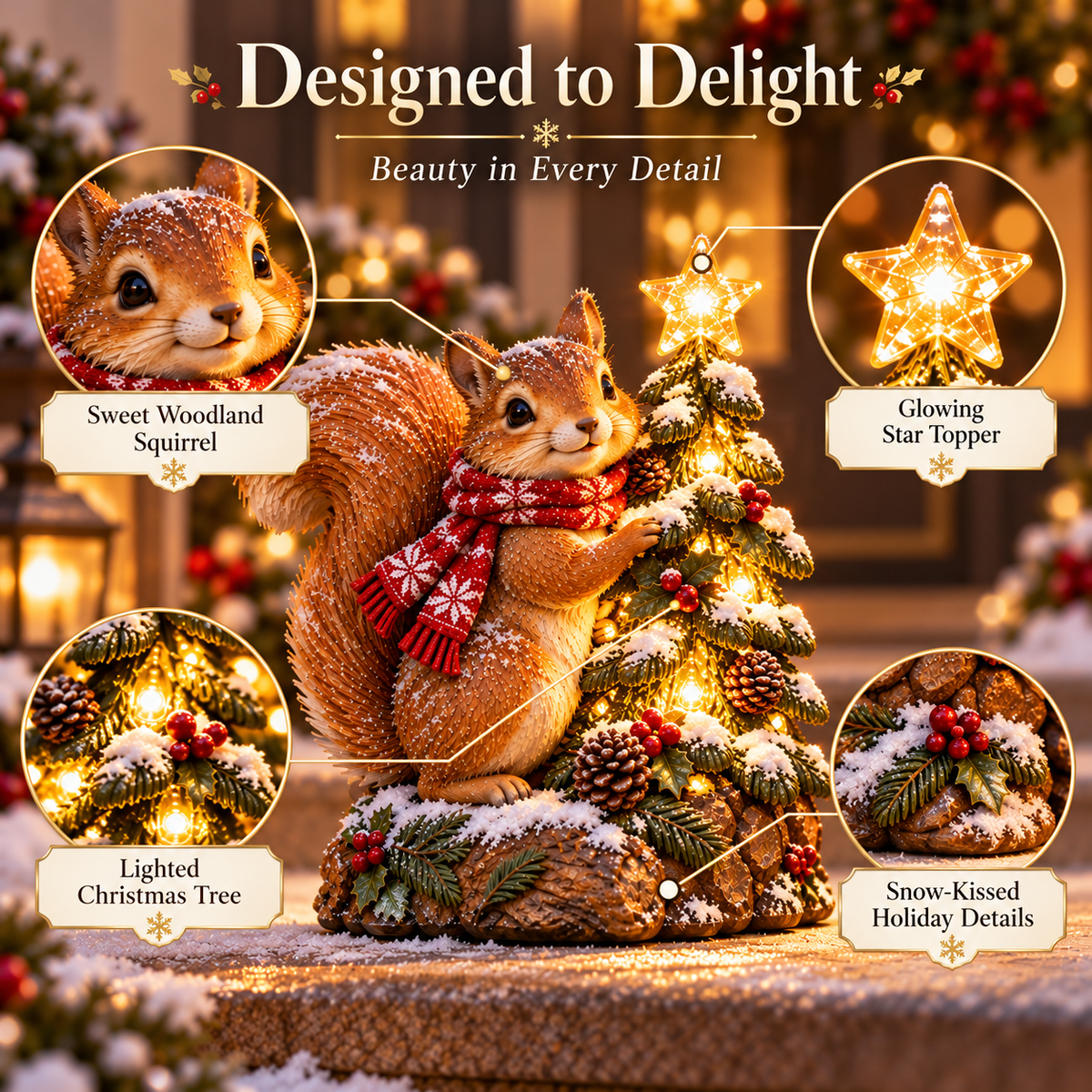 🎄 Last Day 49% Christmas Woodland Friends™ – Lighted Holiday Step Decor | 4 Festive Designs ✨